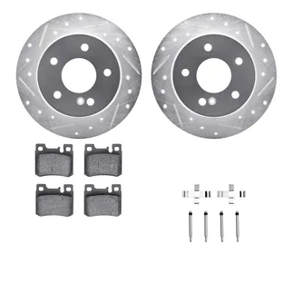 R1 Concepts WGYH1-63058 eLINE Rotor - Drilled & Slotted - Silver W/ Semi-Met Pads